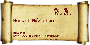 Wenczl Márton névjegykártya