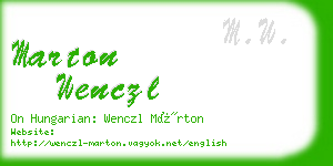 marton wenczl business card